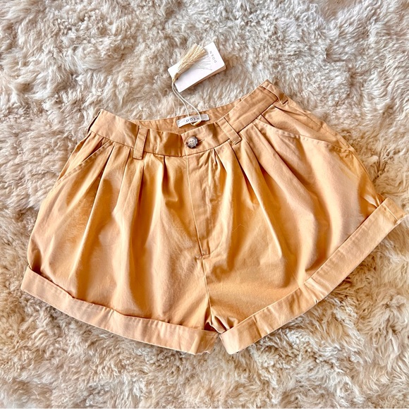 💋💛🌞DÔEN ‘Paige’ Bloomer Pleated Short Fieldstone Tan 0 (23/24)💋 - Picture 4 of 12